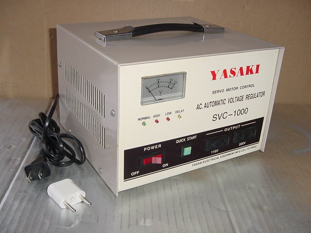 ★★YASAKI AC 自動電圧調整装置、入力:AC 50V~130V/160V~250V(選択可能)出力:110/220V、50/60Hz、SVC-1000、1000VA(動作確認済み)未使用