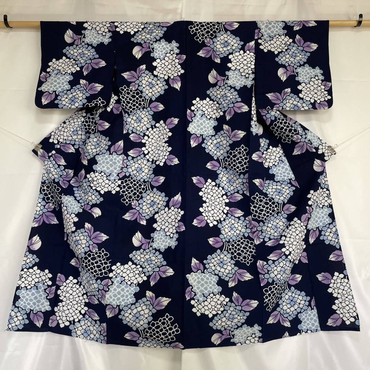【Wellriver】 浴衣 紫陽花 型染め 木綿 和装 和服 #C799.の画像2