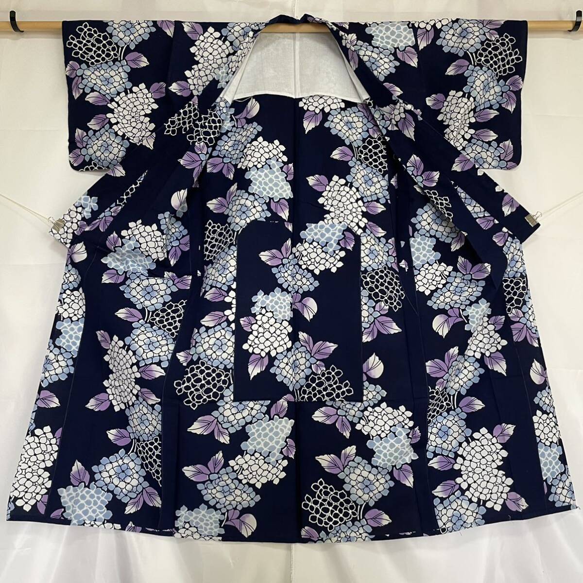 【Wellriver】 浴衣 紫陽花 型染め 木綿 和装 和服 #C799.の画像3