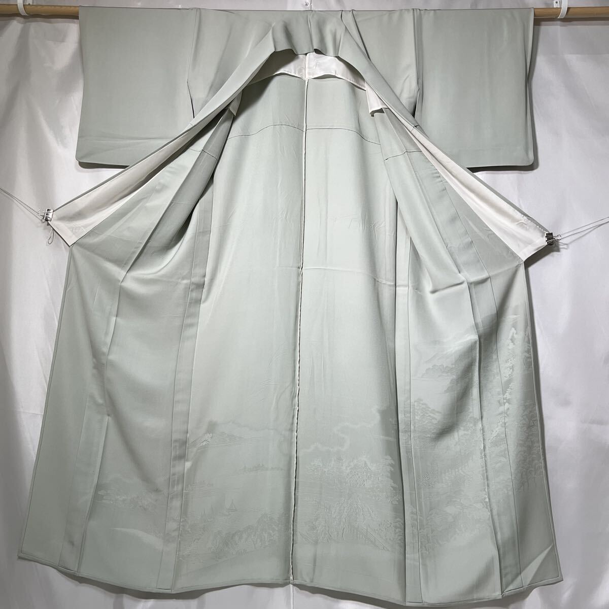 [wellriver] цвет tomesode . свет тканый натуральный шелк одиночный . один . декорации рисунок длина 163cm сверху товар кимоно японский костюм японская одежда #B545!
