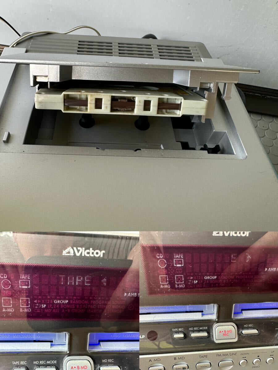 Victor CA-UXW500-S MICRO COMPONENT MD SYSTEM システム コンポ カセット テープ CD MD プレーヤー 2006年製 音響 機器 リモコン無し_画像8