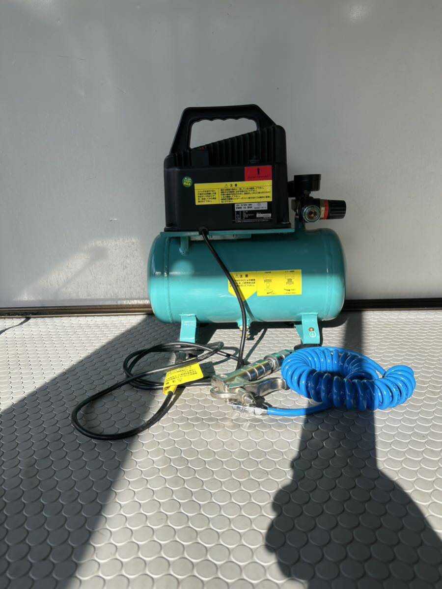 ナカトミ オイルレスエアーコンプレッサー CP-100 6L エアーホース10m エアダスター付き