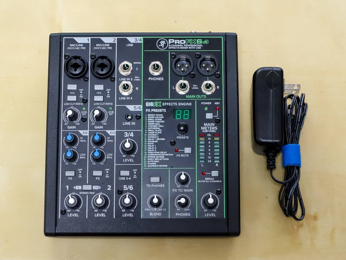 MACKIE Mackie 6ch effect /USB built-in Professional mixer ProFX6v3 domestic regular goods ( used beautiful goods work properly )