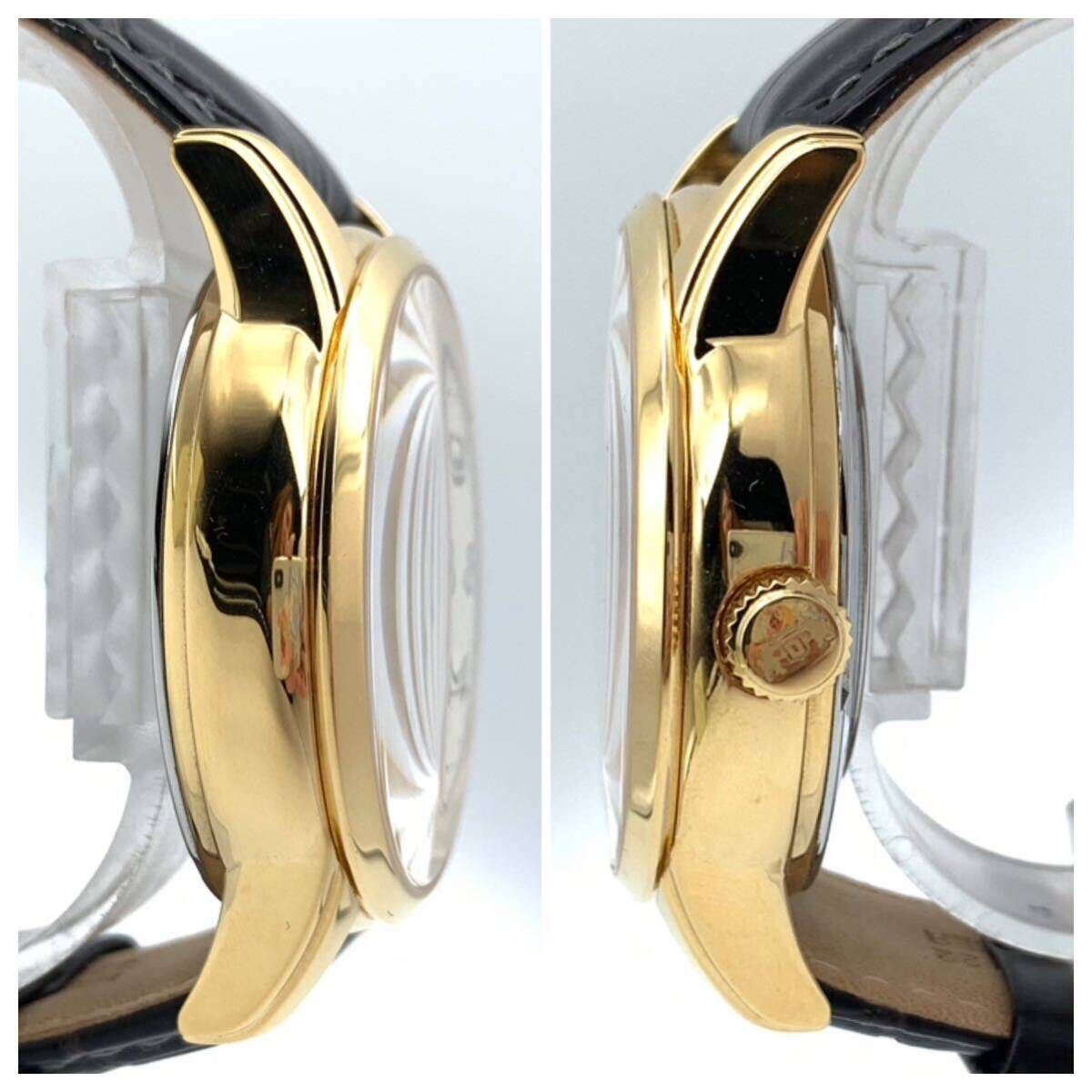 [ beautiful goods ] ORIENT Orient sun & moon F6B2-UAA0 B880342 self-winding watch day date wristwatch Gold color 