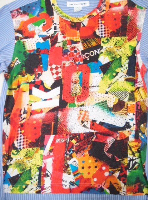 COMME des CARCONS SHIRT Tシャツ + ストライプシャツ ドッキング プルオーバー 長袖シャツ / コムデギャルソン シャツの画像4