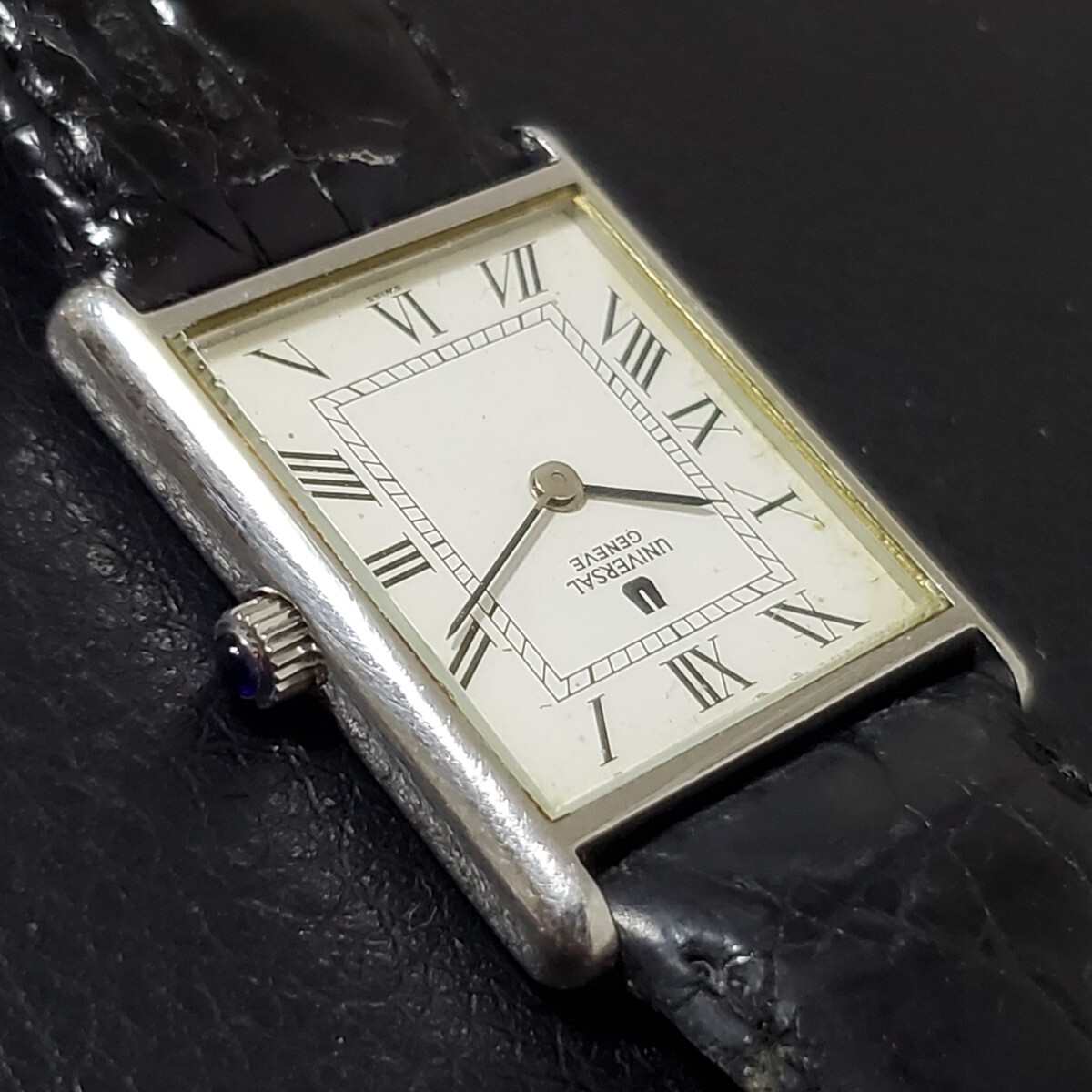 1円～UNIVERSAL GENEVE ユニバーサルジュネーブ 手巻き スクエア メンズ腕時計 968の画像9