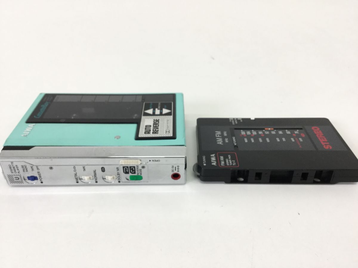 ●営HS219-60　AIWA アイワ ポータブルカセットプレーヤー カセットボーイ HS-U7/ TU-2 ステレオチューナーパック付属_画像5