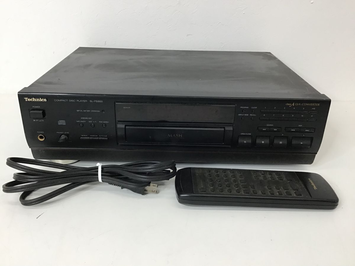 ●営SA596-120 Technics SL-PS860 MASH テクニクス コンパクトディスクプレーヤー ＳＬ-ＰＳ860  CD リモコン付きの画像1