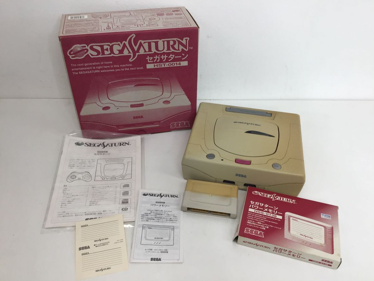 ●代DM053-80　セガサターン 本体のみ HST-0014 パワーメモリー付き SEGA SATURN 箱　説明書付き　家庭用　テレビゲーム_画像1