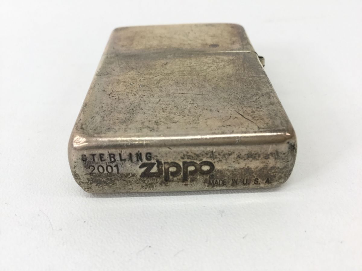 ●営SA615-60-M　 ZIPPO ジッポー スターリング シルバー STERLING 銀 2001製 喫煙具_画像2