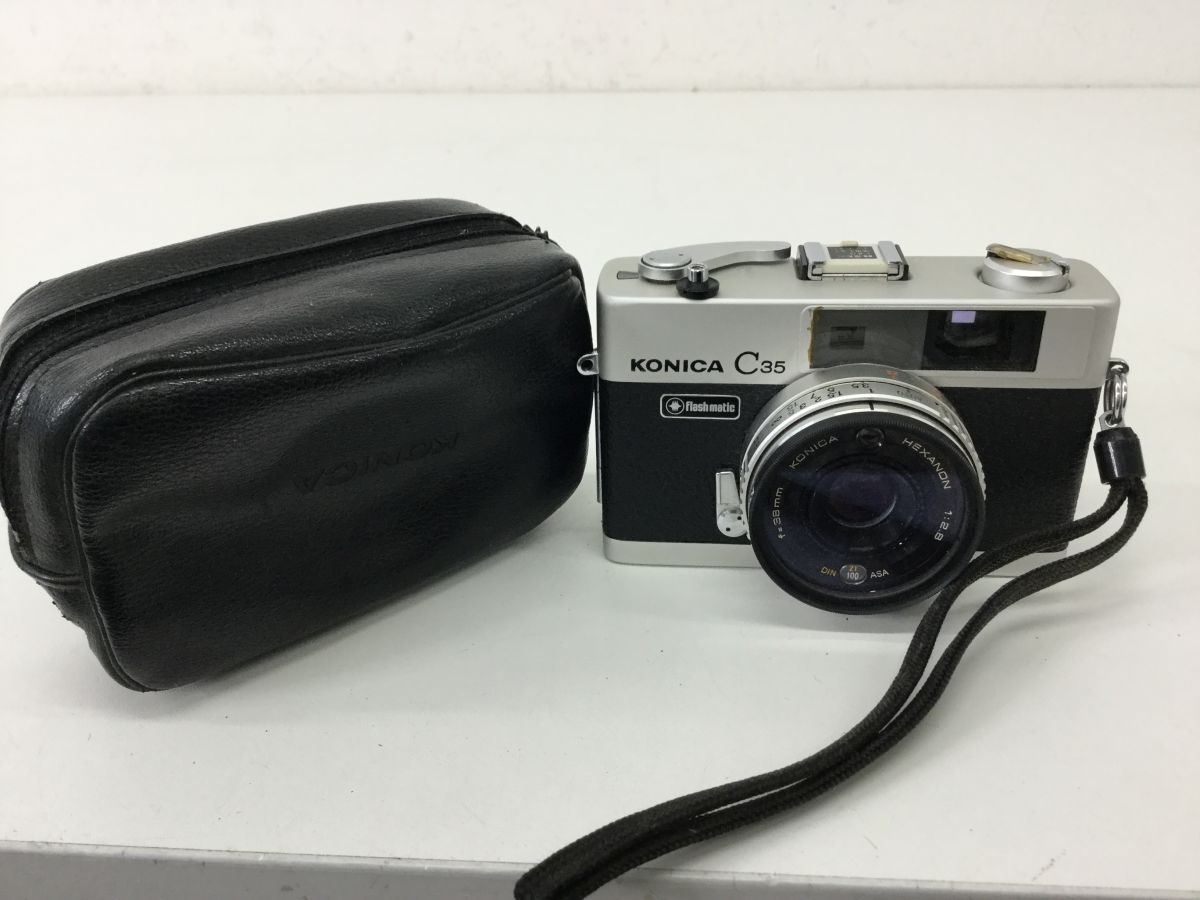 ●代VT091-60 コニカ KONICA C35 Flash matic フイルムカメラ KONICA HEXANON 1：2.8 ｆ=38mmの画像1