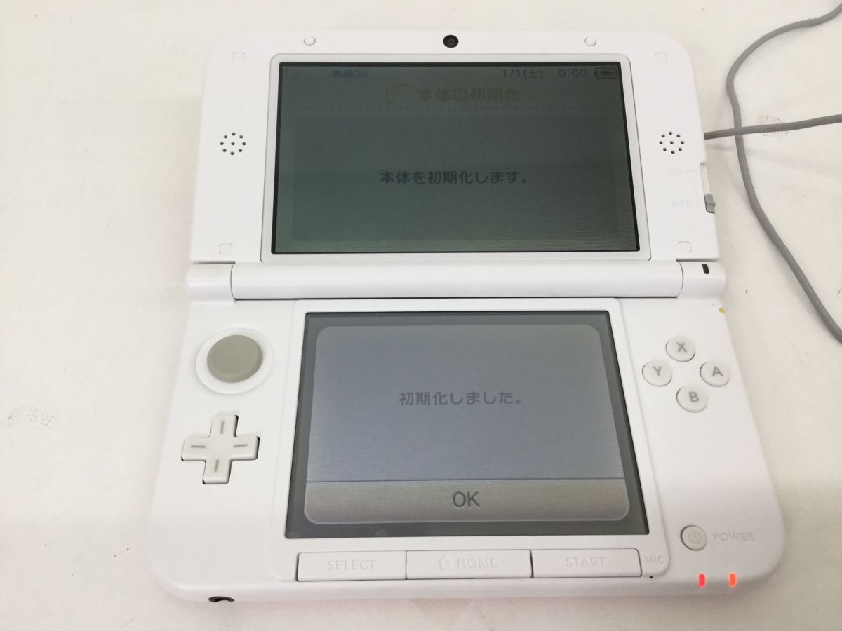 ●営HS251-60 任天堂 Nintendo 3DS LL ピンク×ホワイト SPR-001 ゲームソフト付き どうぶつの森の画像3