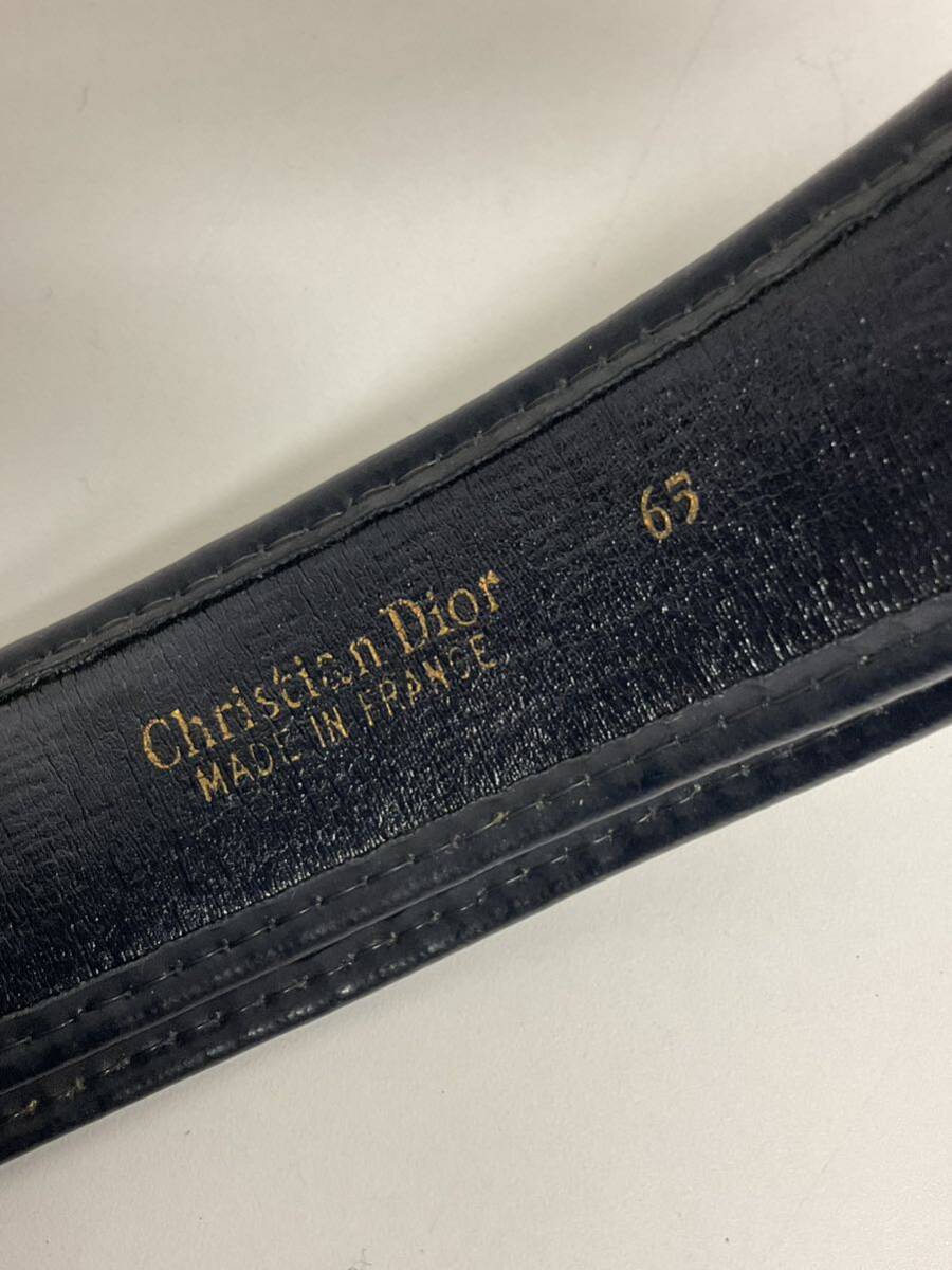 営HS040-60◆ Christian Dior ／クリスチャンディオール トロッター ネイビー ヴィンテージ ベルト65_画像6
