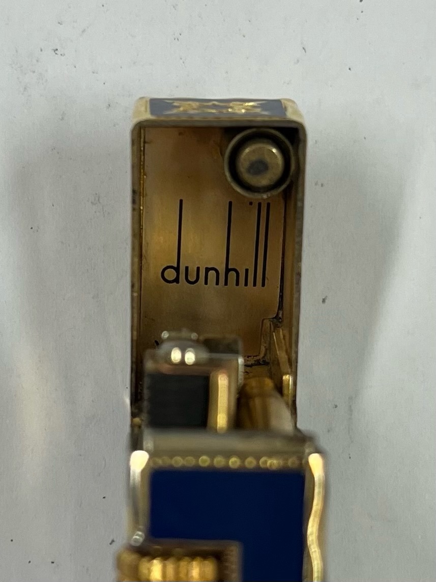 33704【ダンヒルライター】Dunhill ロイキング？ ブルー×ゴールドの画像9