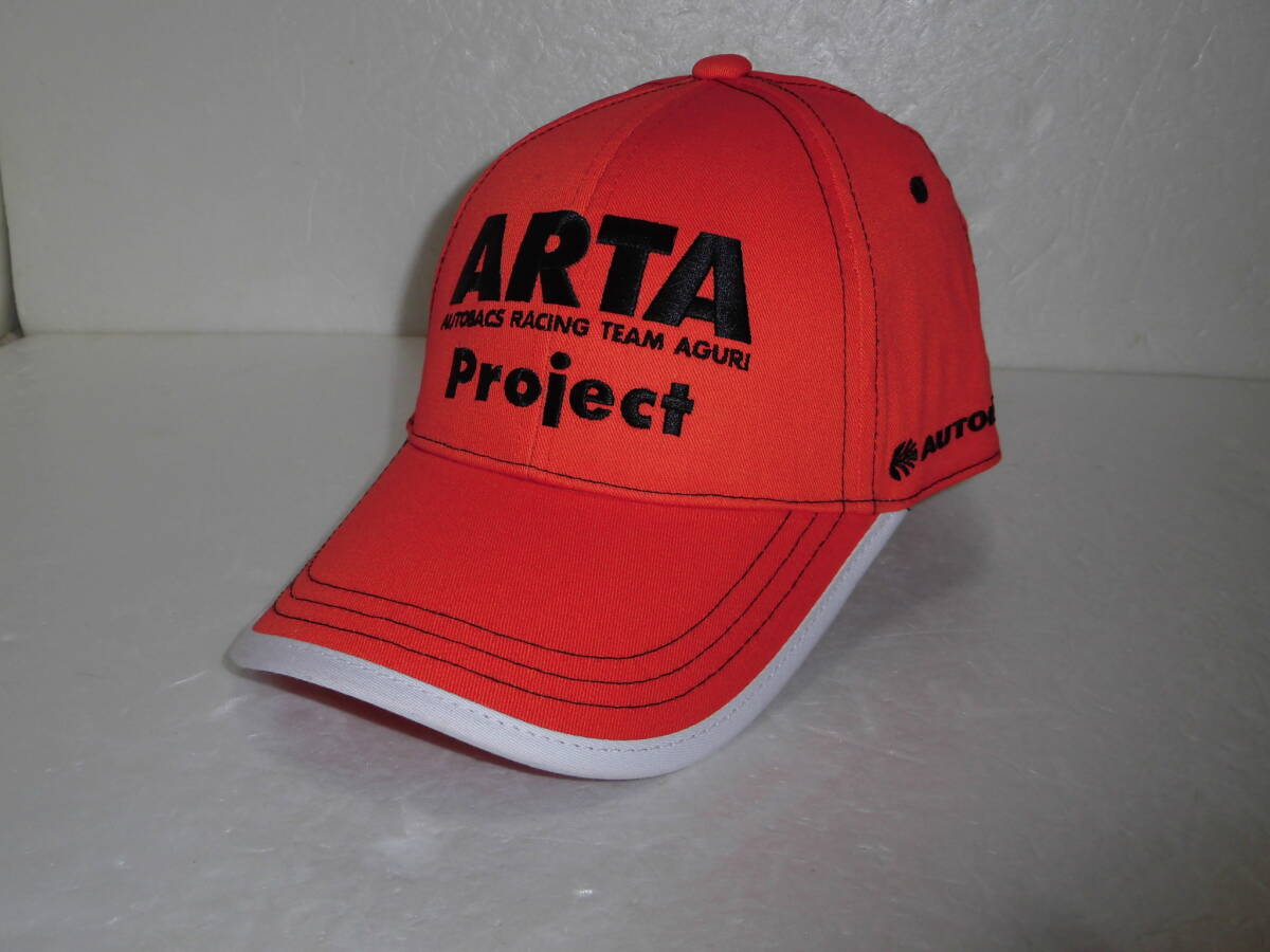 未使用 ARTA キャップ (帽子) オレンジ白 オートバックス SUPER GTアグリautobacs racing team aguri 鈴木亜久里ARTAprojectの画像1