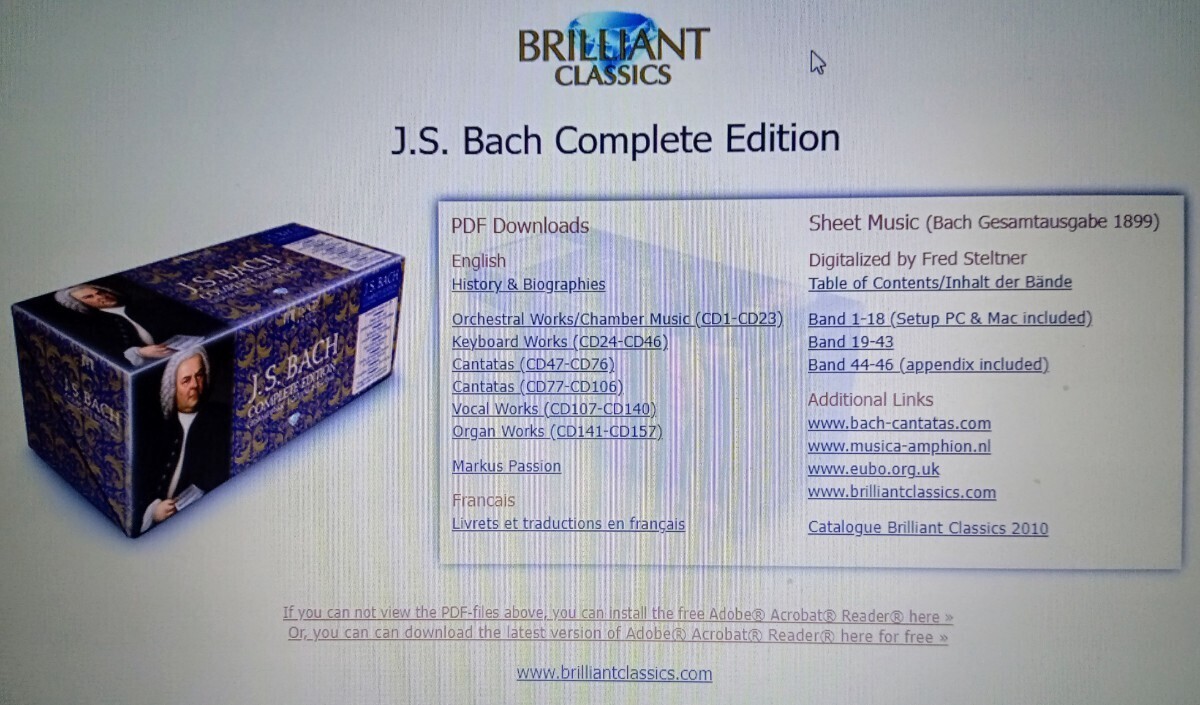 J.S.バッハ：”COMPLETE EDITION“〔157CD+2DVD+1DVDROM〕(BRILLIANT；全楽譜PDF)の画像8