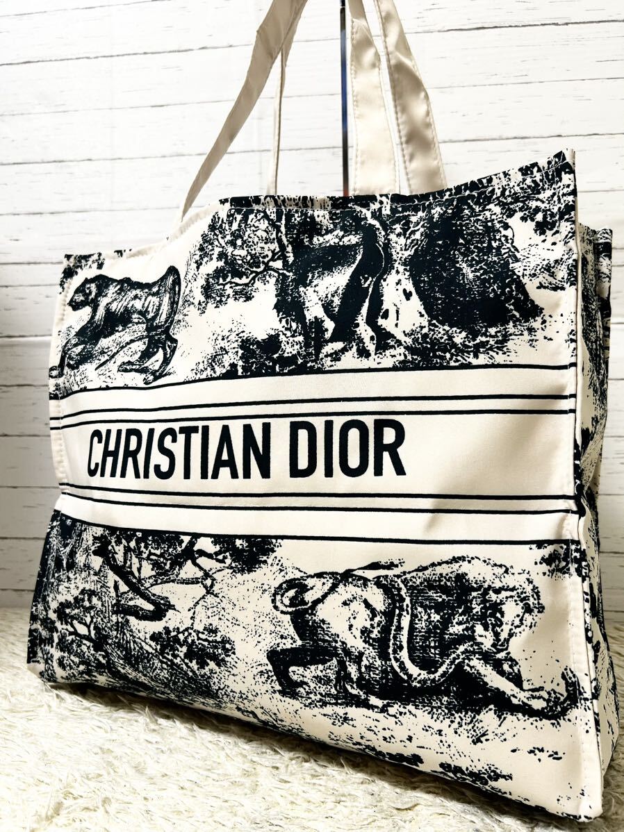 1円/新品未使用Christian Dior クリスチャンディオールトートバック キャンバス グレー系 トワル ドゥ ジュイ エンブロイダリー ミディアム