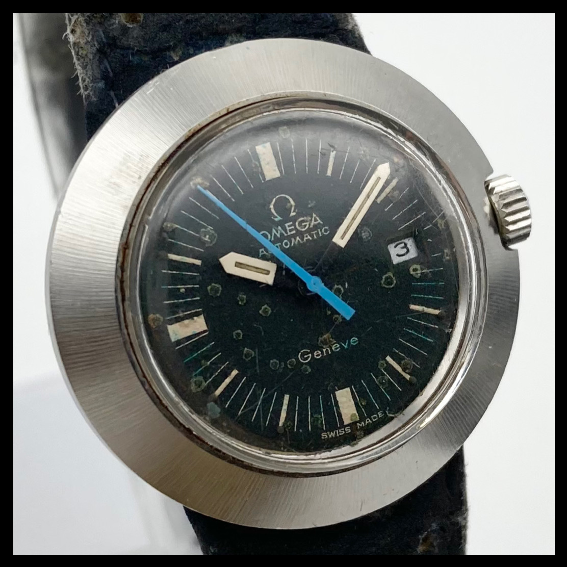 1円 不動品 OMEGA GENEVE オメガ ジュネーブ TOOL 102 自動巻き オートマ デイト レディース 腕時計 EF0150の画像1