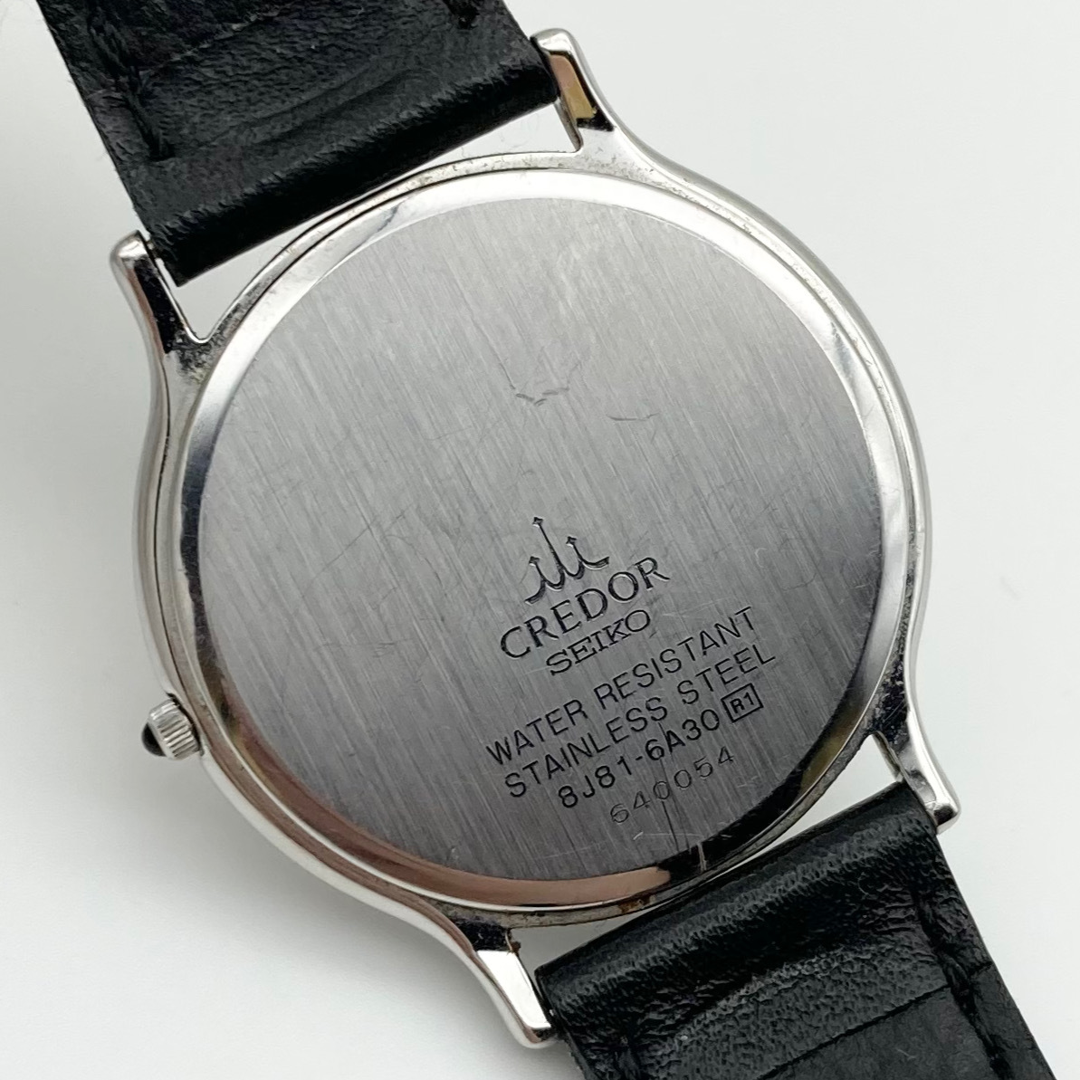 1円 稼働品 SEIKO CREDOR セイコー クレドール 8J81-6A30 クォーツ メンズ 腕時計 シルバー文字盤 ヴィンテージ LA1080の画像8