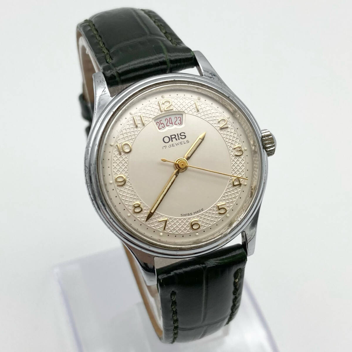 1円 稼働品 ORIS オリス クラシック 1429 手巻き レディース 腕時計 デイト 17石 ヴィンテージ WC1002_画像2