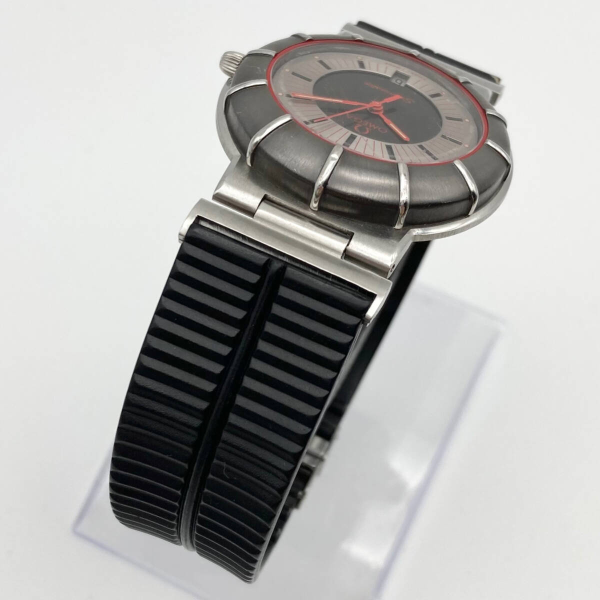 1円 不動品 OMEGA SEAMASTER DYNAMIC 1430 オメガ シーマスター ダイナミック クォーツ レディース 腕時計 黒文字盤 ヴィンテージ WM3002の画像5