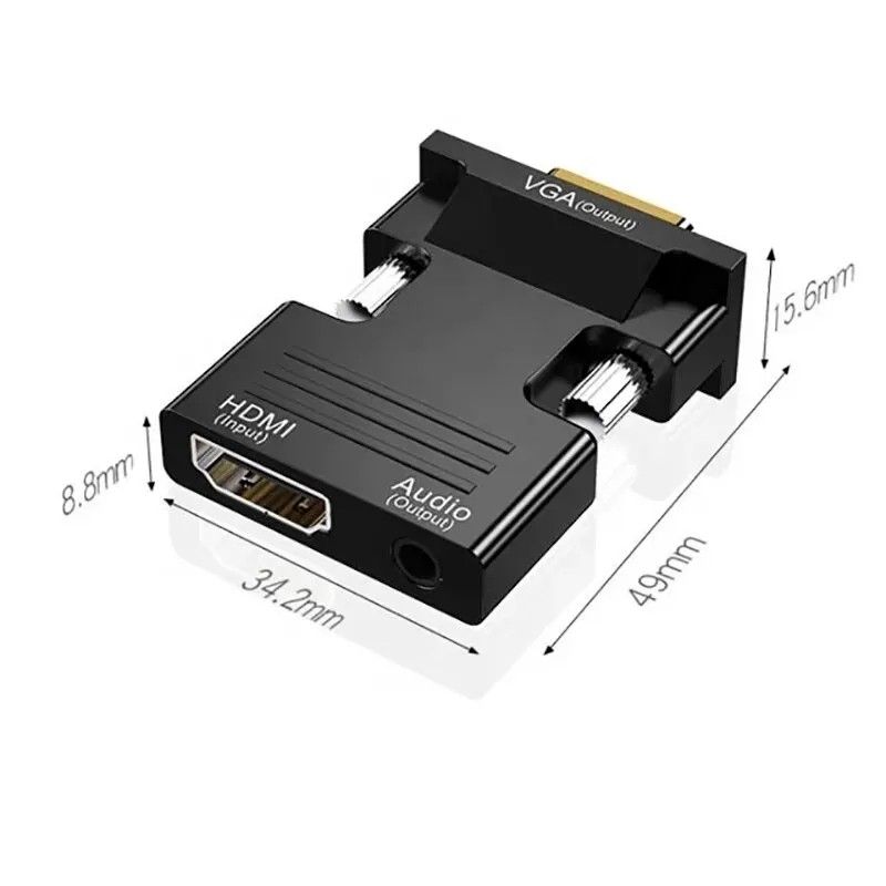 HDMI to VGA 変換 アダプタ 音声出力 1080P HDMI(メス)からVGA（オス）