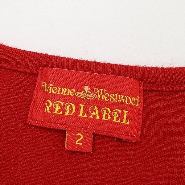 ◆Vivienne Westwood RED LABEL ヴィヴィアンウエストウッド レッドレーベル オーブ刺繍 キャップスリーブ ニット セーター 赤 レッド 2_画像5