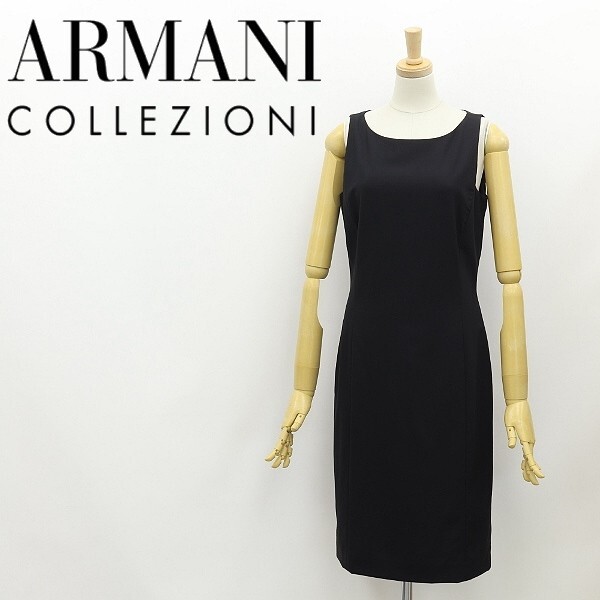  внутренний стандартный товар *ARMANI COLLEZIONI Armani ko let's .-ni стрейч безрукавка One-piece чёрный черный 40