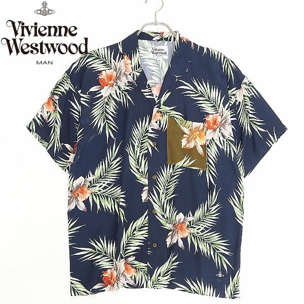 ◆Vivienne Westwood MAN  Vivienne Westwood  ...  цветы   рукоятка  ... вышивание    открытый  цвет  ...  рубашка    синий   военно-морской флот  48