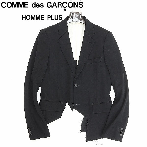 ◆COMME des GARCONS HOMME PLUS コムデギャルソン オム プリュス AD2015 カットオフ 2釦 変形 ジャケット 黒 ブラック S_画像1