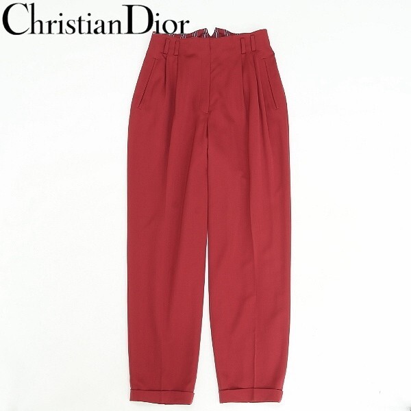  Vintage *Christian Dior SPORTS Christian Dior tuck tapered pants wine red L