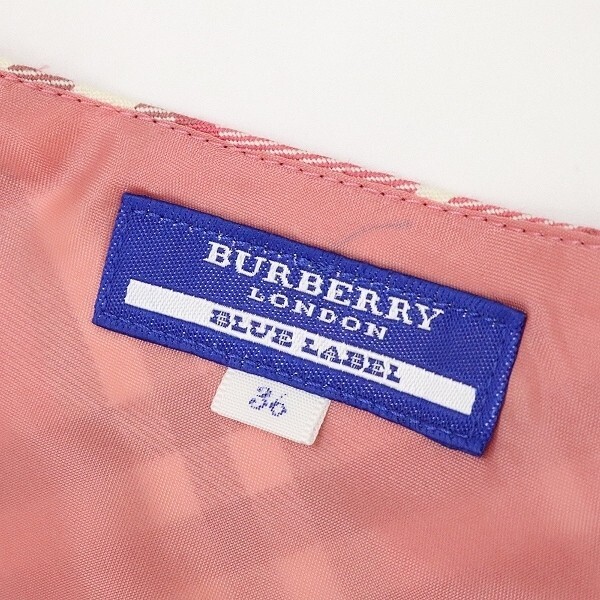 美品◆BURBERRY BLUE LABEL バーバリー ブルーレーベル チェック柄 ストレッチ ノースリーブ ワンピース 36_画像4