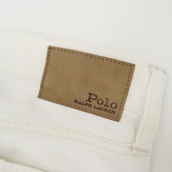  domestic regular goods *POLO RALPH LAUREN Polo Ralph Lauren ASTOR SLIM BOYFRIEND damage processing embroidery Denim pants jeans eggshell white 26