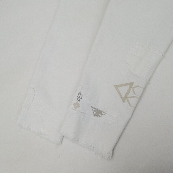  domestic regular goods *POLO RALPH LAUREN Polo Ralph Lauren ASTOR SLIM BOYFRIEND damage processing embroidery Denim pants jeans eggshell white 26