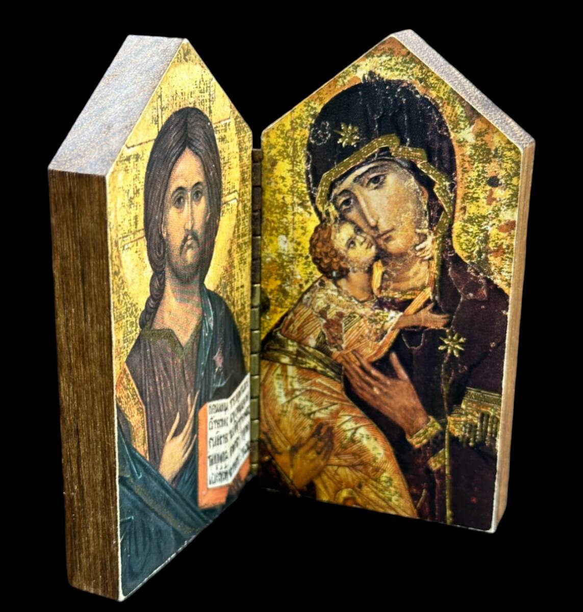 ビンテージ 宗教画 西洋美術 イコン 聖母マリア イエス=キリスト の画像3