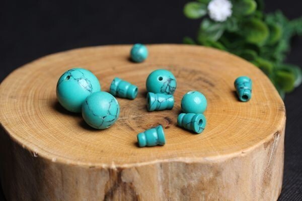 [EasternStar] international shipping parent sphere .. beads for parts DIY T hole bosa beads set ( each 1 piece ) green turquoise sphere diameter 10mm