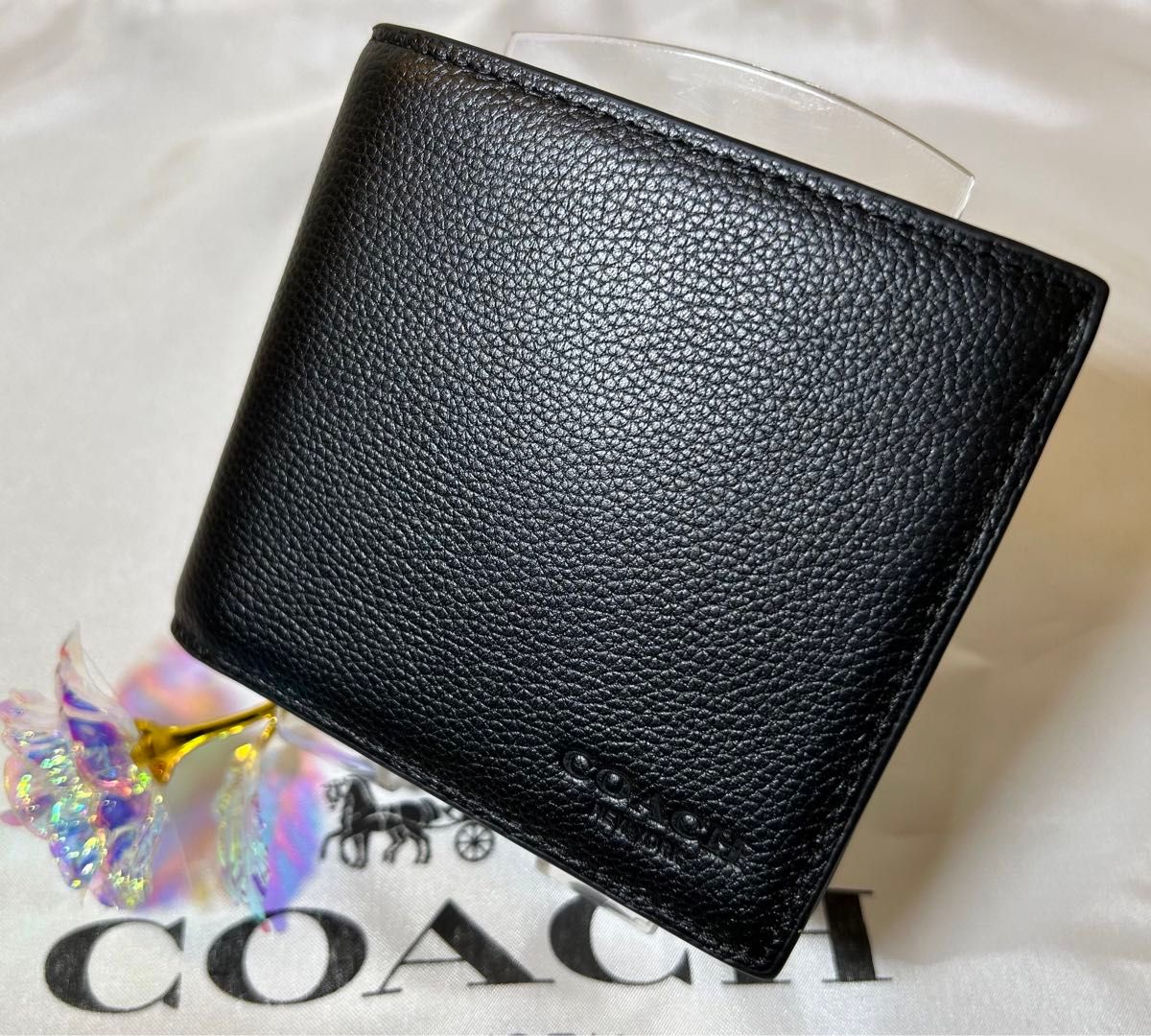 [コーチ] 財布 カーフ レザー 二つ折り財布 F75003 BLK ブラック