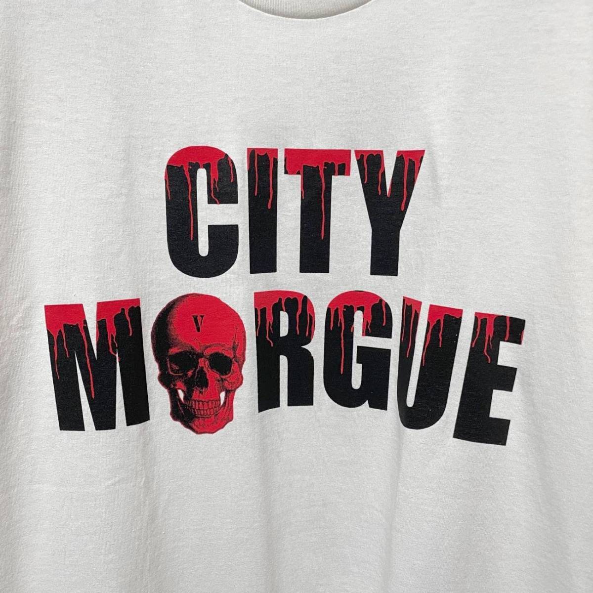 M 新品 Vlone x City Morgue バックロゴTシャツ カットソー 送料230円〜 ヴィローン シティモルグ Dogs Tee 未使用保管品 メンズ ホワイト_画像4