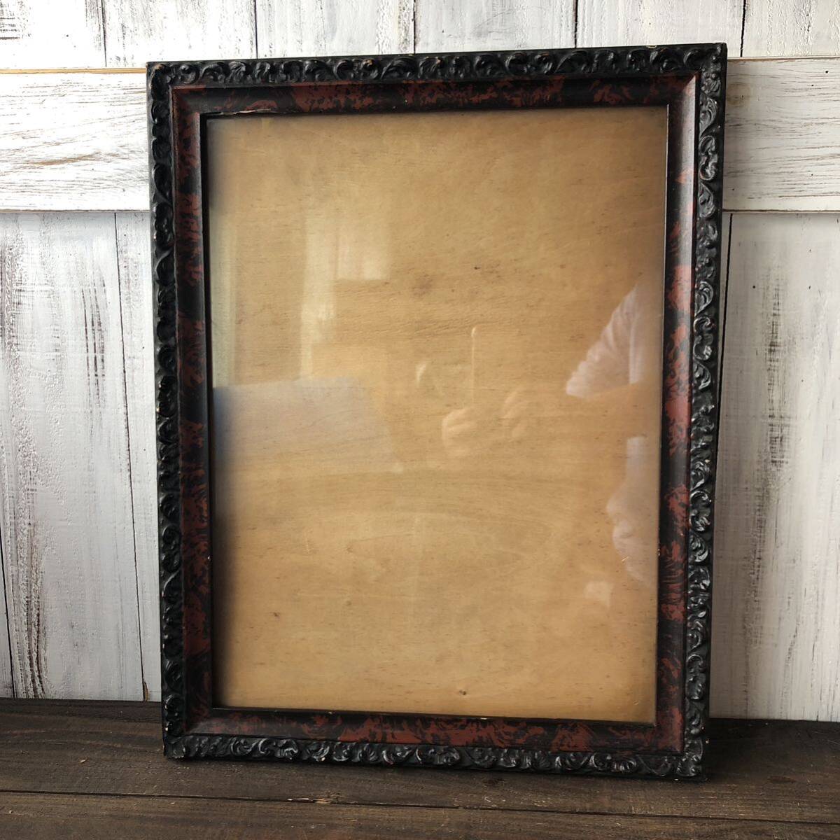  watercolor amount black × marble Brown empty amount picture frame art frame photo frame antique 