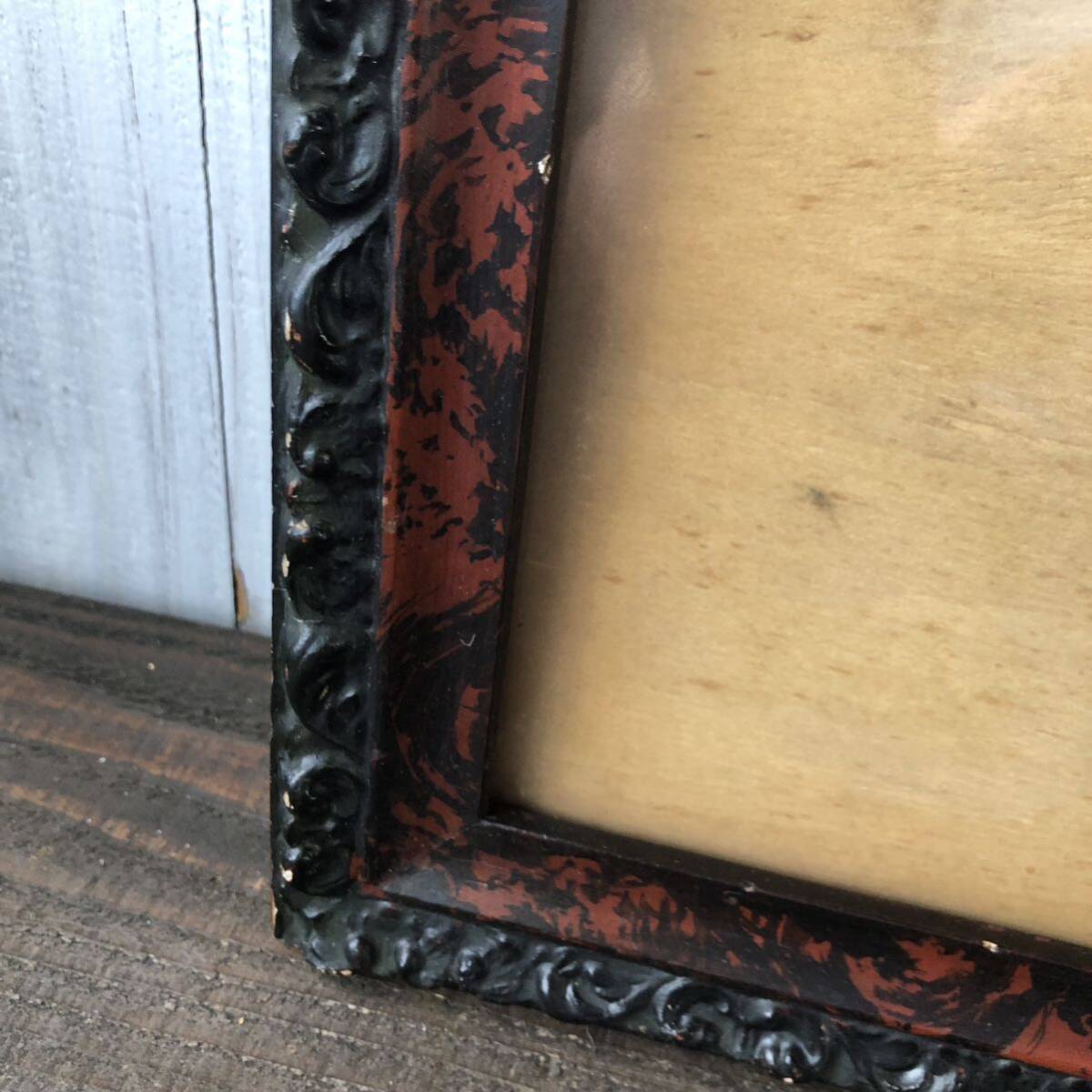  watercolor amount black × marble Brown empty amount picture frame art frame photo frame antique 
