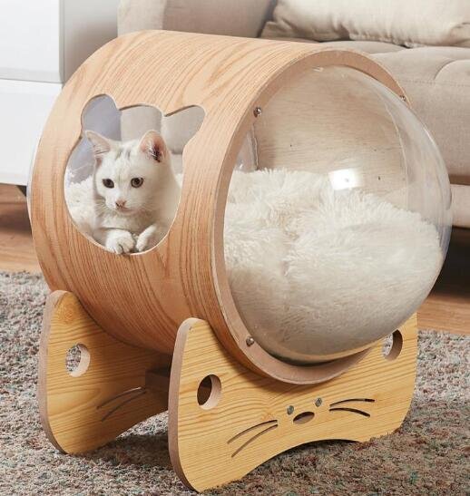 高品質/ キャットハウス キャットベッド 猫用ハウス ペット用品 天然木 ナチュラル 庭用 小動物ケージの画像3