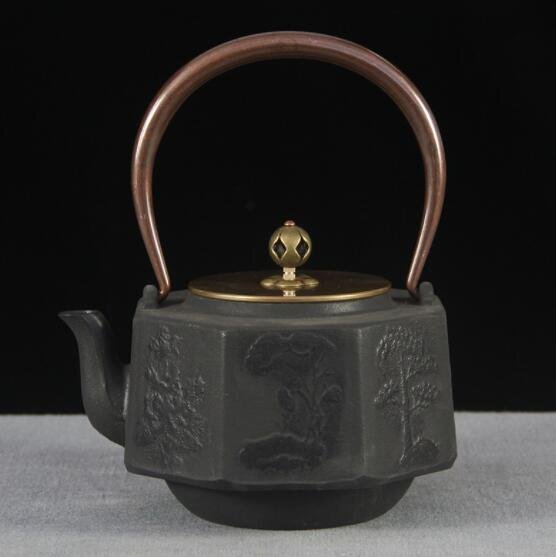 爆売り！茶壺 手彫り鉄壺 鉄やかん 鉄分補給 未塗装鉄瓶 茶道具 1.2Lの画像2