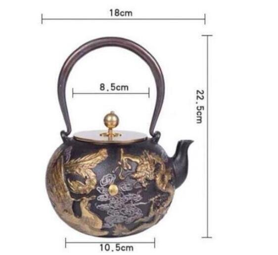 国内稀少！茶壺 手彫り鉄壺 鉄やかん 鉄分補給 未塗装鉄器 茶道具 1.3Lの画像3