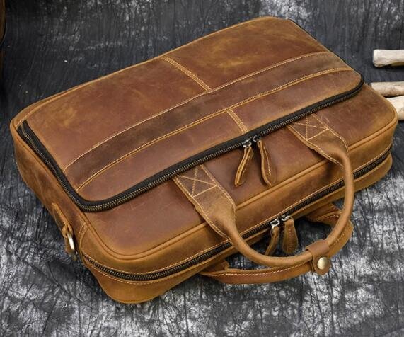 ツヤ質感 本革 メンズ ブリーフケース A4対応 牛革 レザー 手提げバッグ 通勤 書類鞄 ビジネスバッグ 鞄ハンドバッグ_画像4