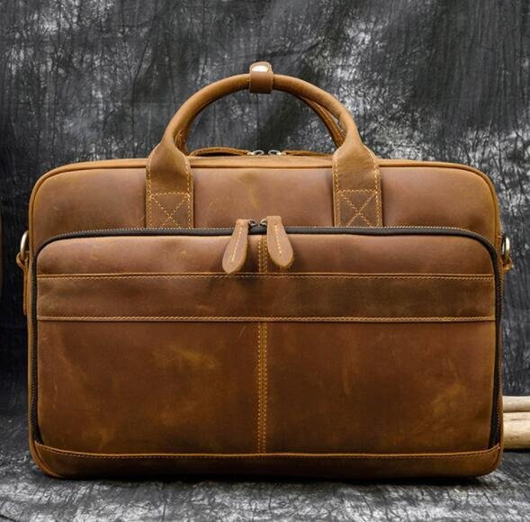ツヤ質感 本革 メンズ ブリーフケース A4対応 牛革 レザー 手提げバッグ 通勤 書類鞄 ビジネスバッグ 鞄ハンドバッグ_画像1