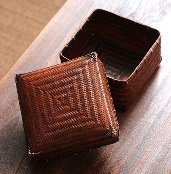 . sale! new goods unused *.. worker handmade . tea utensils bamboo compilation green tea . storage 