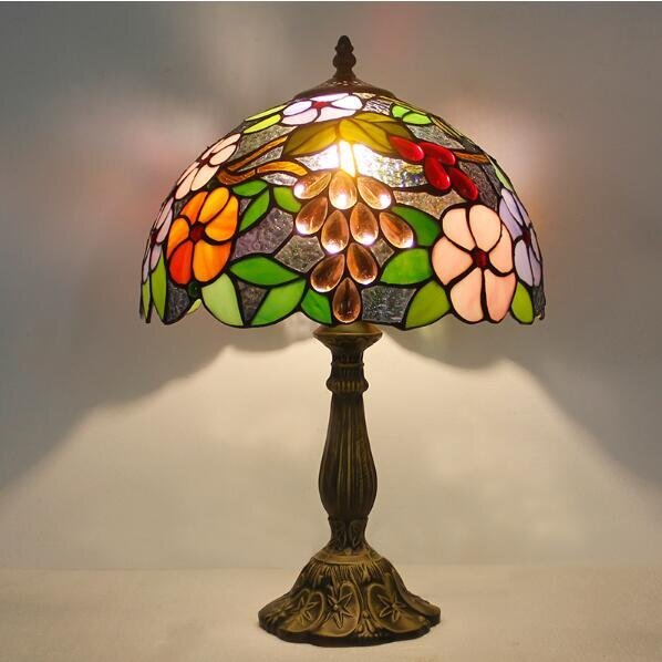  новое поступление * stain do лампа электрический подставка настольный светильник цветочный принт ретро атмосфера . модный Vintage Tiffany техника настольное освещение 