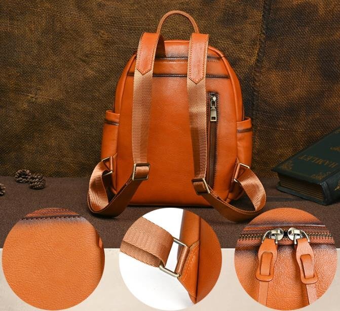  person . new goods * beautiful original leather rucksack men's leather backpack rucksack outdoor commuting going to school 