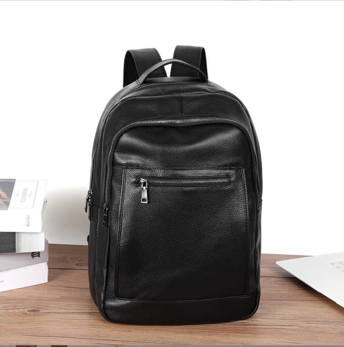  popular recommendation * cow leather rucksack men's leather backpack retro rucksack outdoor commuting going to school ^ black 