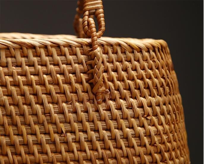  high class bamboo compilation skill beautiful goods bamboo braided up basket back handmade basket stylish shopping basket storage bag design 